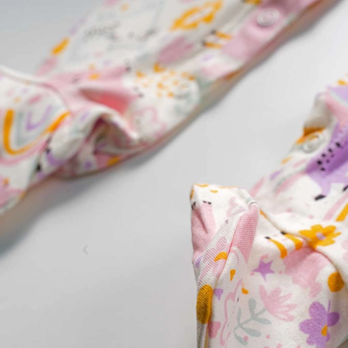 2 Βρεφικά φορμάκια Minoti για κορίτσια Uniland μωρό βαμβακερό μονόκερους παστελ μηνών επώνυμο online (5)