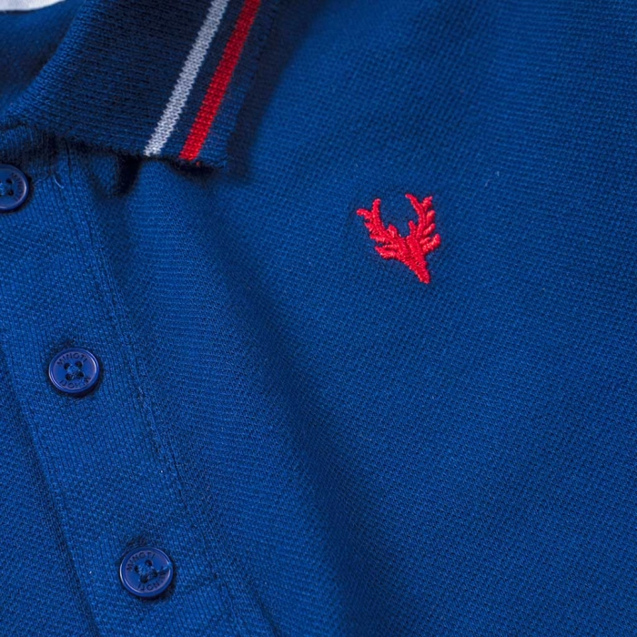 Παιδική μπλούζα Minoti για αγόρια RedDeer2 μπλε πόλο βόλτα άνεη χειμωνιάτικη φθινοπωρινή με γιακά γιορτές ετών casual onine (3)