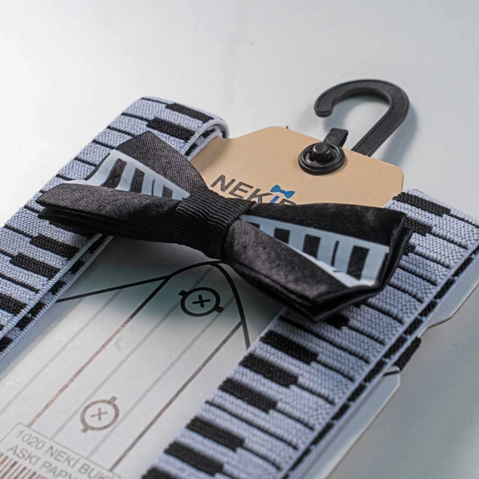 Παιδικό σετ τιραντες παπιγιόν για αγόρια PianoBoy  άσπρο για εκδηλωσεις για παραγαμπράκια για κουστούμι ετών online (2)