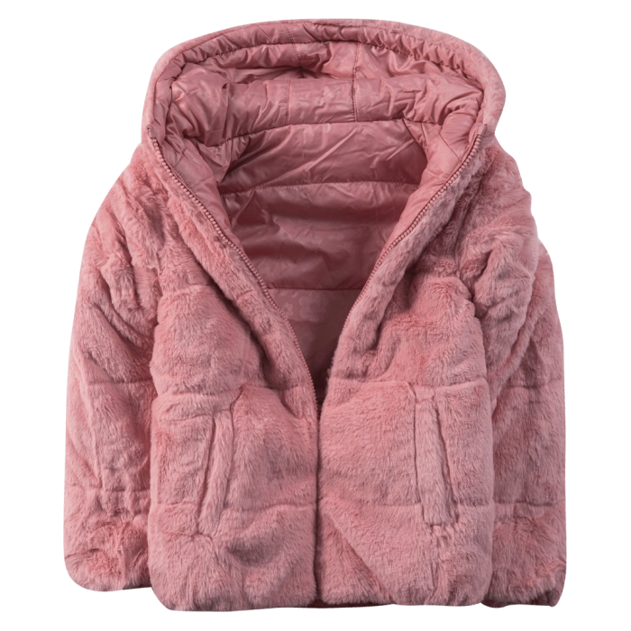 Παιδικό μπουφάν doubleface Losan για κορίτσια pinky furry ρόζ χοντρά μπουφανάκια χειμερινά ζεστά ετών (1)