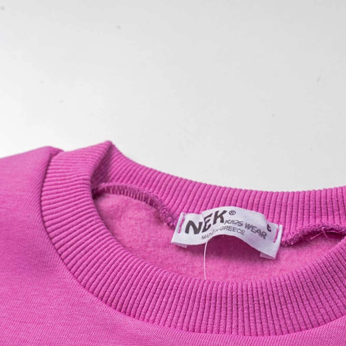Παιδική μπλούζα ΝΕΚ για κορίτσια social ροζ ζεστό φούτερ για το σχολείο ετών 0nline (7)