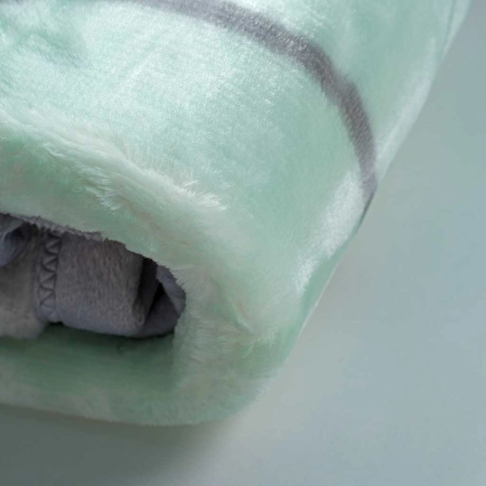 Βρεφική κουβέρτα ABO για μωρά GreenBaby γκρι 140x110 ζεστή για δώρο επώνυμα  (4)
