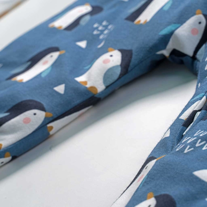 Βρεφικός υπνόσακος ΑΒΟ για αγόρια Penguin μπλε καθημερινό ζεστό για μωρά  (11)