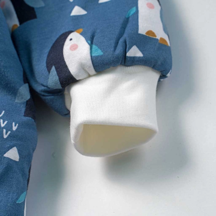 Βρεφικός υπνόσακος ΑΒΟ για αγόρια Penguin μπλε καθημερινό ζεστό για μωρά  (10)