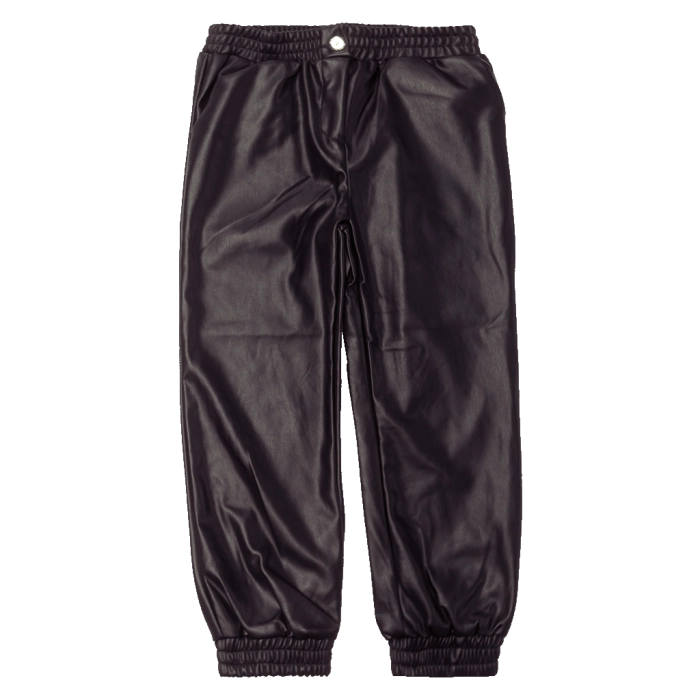 Παιδικό παντελόνι Εβίτα για κορίτσια Detro μαύρο δερματίνη  buggy μοντέρνο οικονομικά casual ετών online (1)