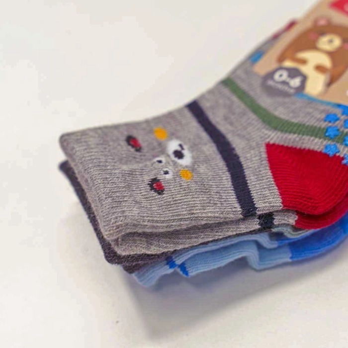 3 βρεφικές κάλτσες για αγόρια Little Boy αγορίστικα καλτσάκια με τατουσάκια αντιολισθιτικά μηνών online (2)
