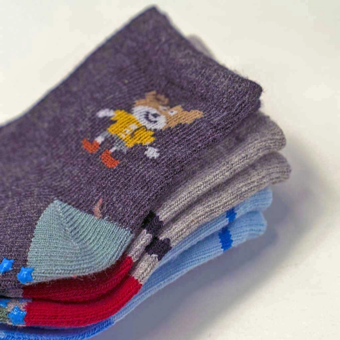 3 βρεφικές κάλτσες για αγόρια Little Boy2 αγορίστικα καλτσάκια με τατουσάκια αντιολισθιτικά μηνών online (1)