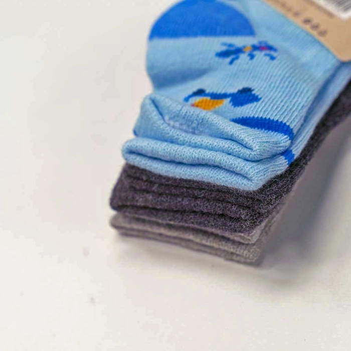 3 βρεφικές κάλτσες για αγόρια Little Boy2 αγορίστικα καλτσάκια με τατουσάκια αντιολισθιτικά μηνών online (2)