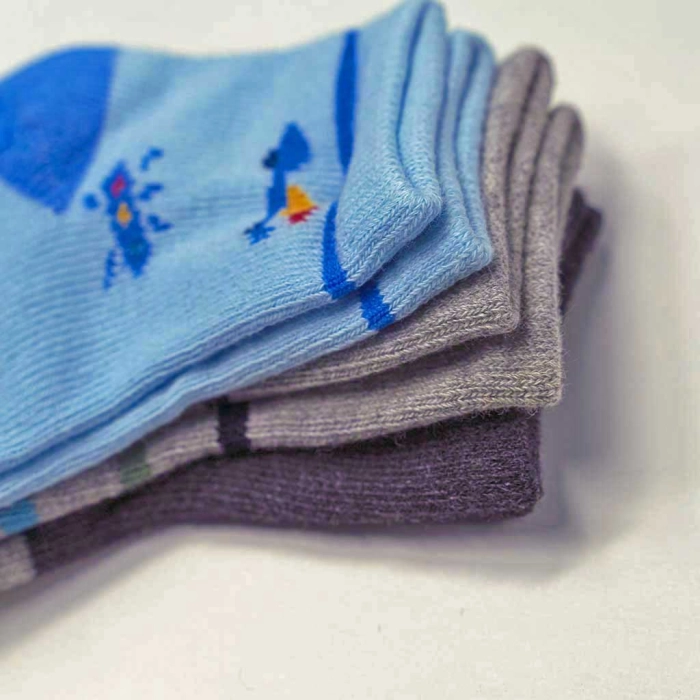 3 βρεφικές κάλτσες για αγόρια Little Boy2 αγορίστικα καλτσάκια με τατουσάκια αντιολισθιτικά μηνών online (3)