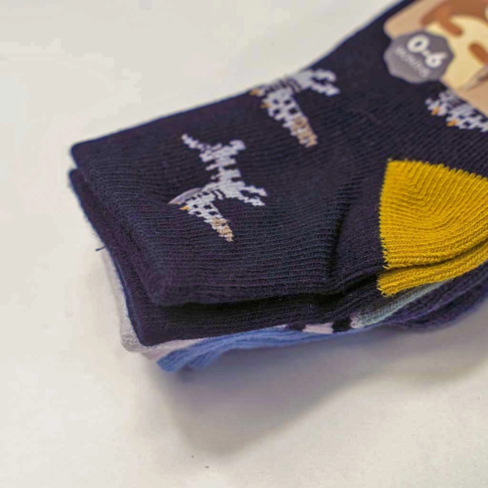 3 βρεφικές κάλτσες για αγόρια Little Boy3 αγορίστικα καλτσάκια με τατουσάκια αντιολισθιτικά μηνών online (2)