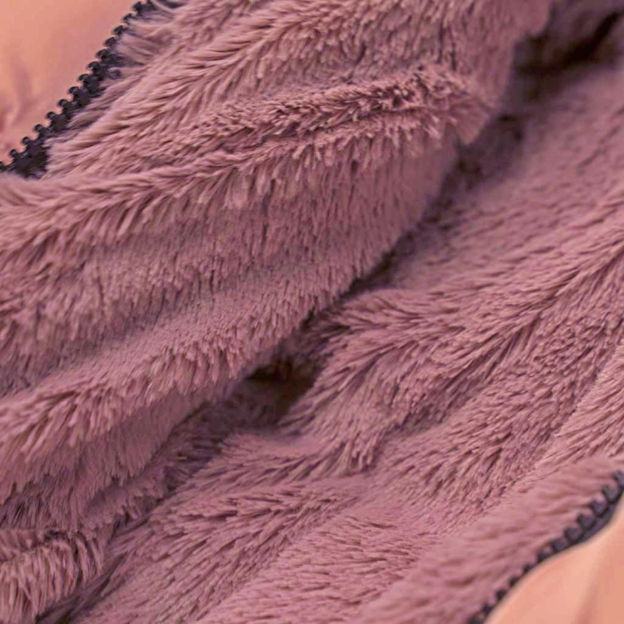 Παιδικό μπουφάν Εβίτα για κορίτσια  Bretle ροζ ζεστό χειμερινό με γούνα για το σχολείο οικονομικά ετών online (3)