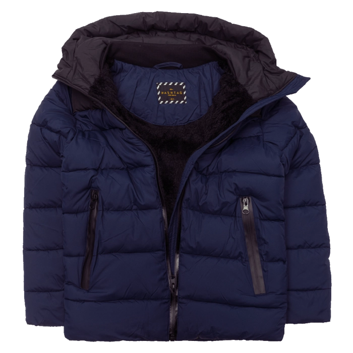 Παιδικό μπουφάν Hashtag για αγόρια Berrli μπλε ζεστό χειμερινό αγορίστικο μπουφάν για το σχολείο ετών online (1)