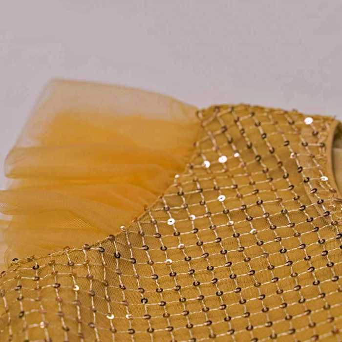 Παιδικό φόρεμα Εβίτα για κορίτσια  Goldo χρυσό κοριτσίστικο φόρεμα για καλό για βόλτα ετών online (2)