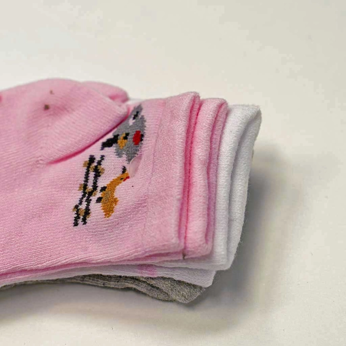 3 Βρεφικές κάλτσες για κορίτσια Girly4 μοντέρνες με πατουσάκια αντιολισθιτικές ζεστές μηνών online (2)