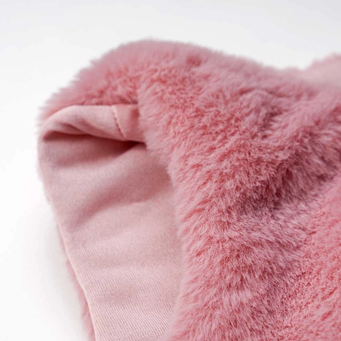 Παιδικό αμάνικο γουνάκι για κορίτσια Cloudy  ροζ μοντέρνο ζεστό για βόλτες κοριτσίστικο με φόρεμα ετών (2)