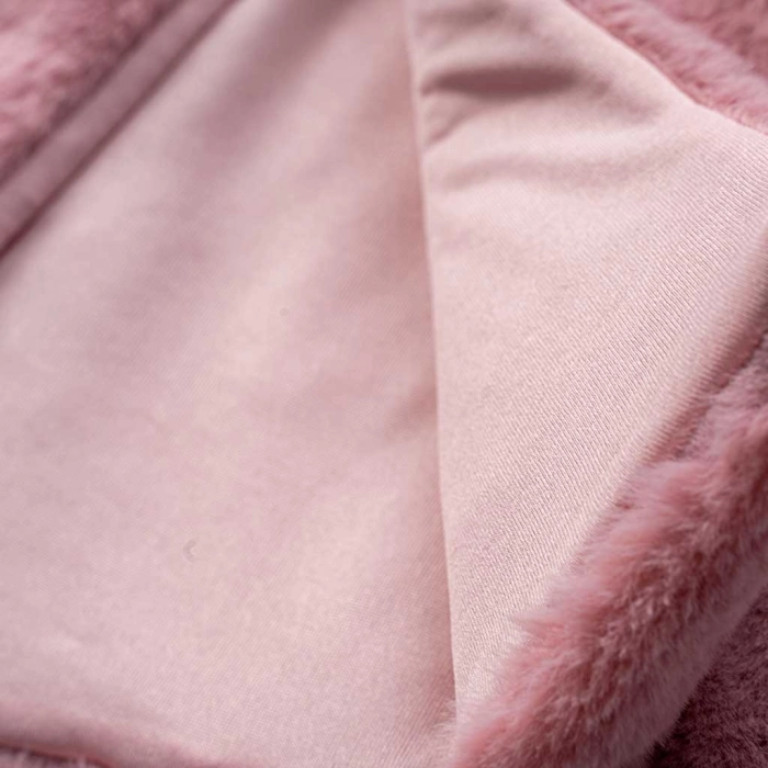 Παιδικό αμάνικο γουνάκι για κορίτσια Cloudy  ροζ μοντέρνο ζεστό για βόλτες κοριτσίστικο με φόρεμα ετών (3)