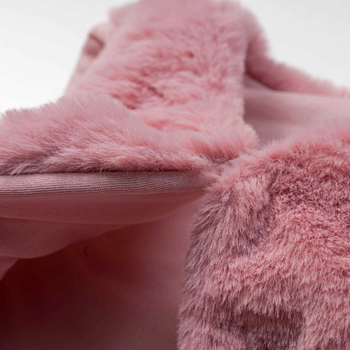 Παιδικό αμάνικο γουνάκι για κορίτσια Cloudy  ροζ μοντέρνο ζεστό για βόλτες κοριτσίστικο με φόρεμα ετών (1)