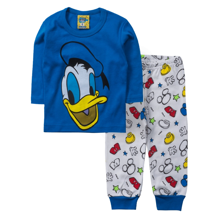 Παιδική πιτζάμα like για αγόρια Donald μπλε βαμβακερή ζεστή χειμωνιάτικη disney άνετη ετών online (1)