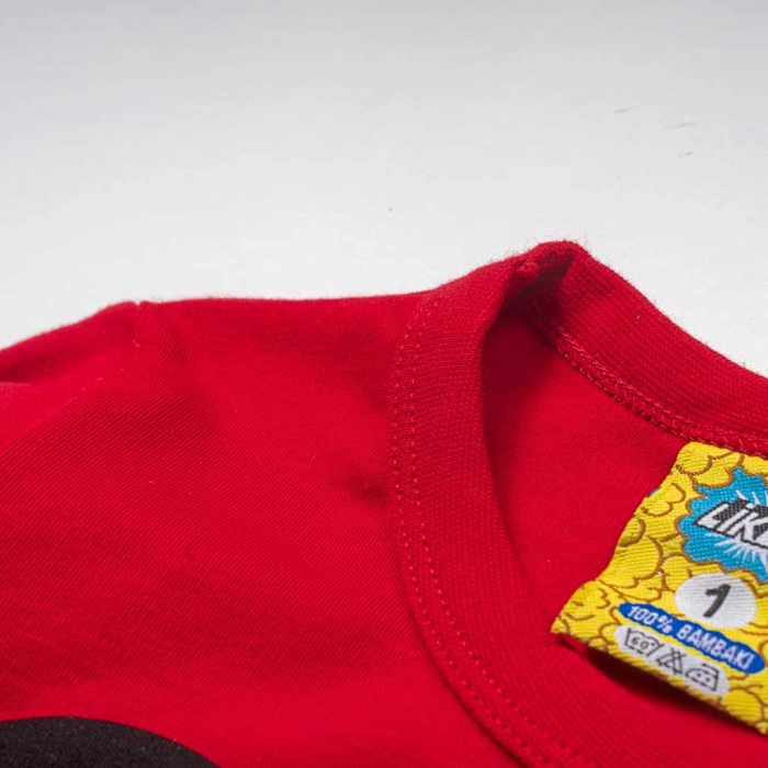 Παιδική πιτζάμα like για αγόρια Mickey κόκκινη βαμβακερή ζεστή χειμωνιάτικη disney άνετη ετών online (3)