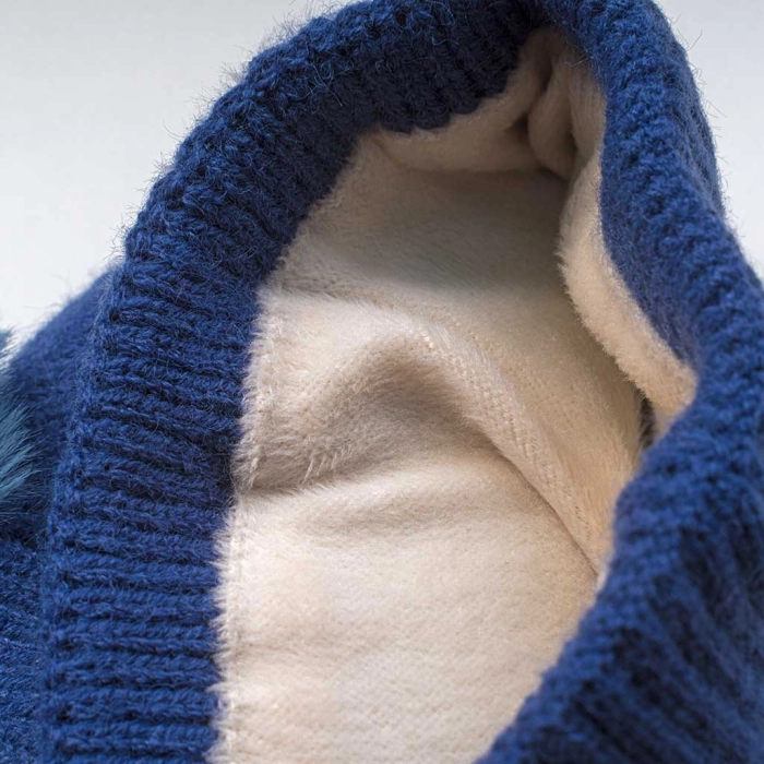 Παιδικός σετ σκούφος & κασκόλ Dinoser μπλε αγοριστικα οικονομικά ζεστά για το κρύο ετών online (3)