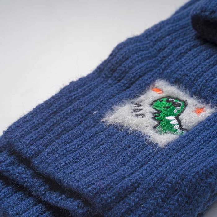 Παιδικός σετ σκούφος & κασκόλ Dinoser μπλε αγοριστικα οικονομικά ζεστά για το κρύο ετών online (4)