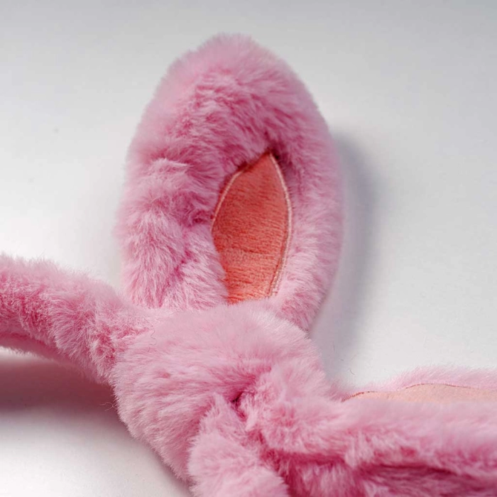 Παιδικά γούνινα αυτάκια για κορίτσια Rabbits ροζ γουνινα για το κρυο κοριτσίστικα μοντέρνα ετών online (3)