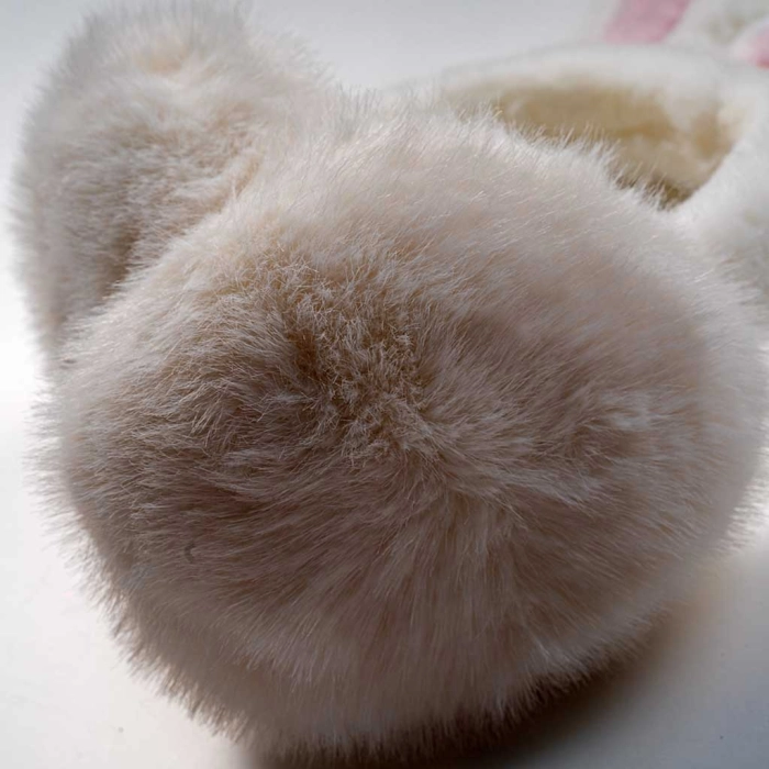 Παιδικά γούνινα αυτάκια για κορίτσια BigRabbit άσπρο ζεστά για το κρύο κοριτσίστικο ετών online (3)