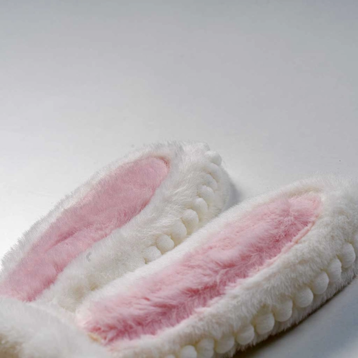 Παιδικά γούνινα αυτάκια για κορίτσια BigRabbit άσπρο ζεστά για το κρύο κοριτσίστικο ετών online (2)