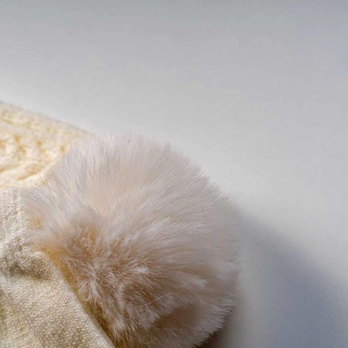 Παιδικό σετ σκούφος & κασκόλ knitty λευκό κορίτσι χειμώνας ζεστό οικονομικό ετών online (1)