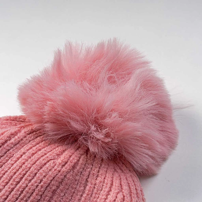 Παιδικό σετ σκούφος & κασκόλ cute bear ροζ κορίτσι χειμώνας οικονομικό ζεστό ετών online  (3)