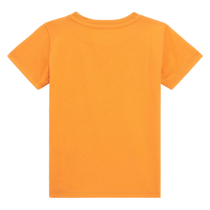 Παιδική μπλούζα GUESS για αγόρια Team 81 πορτοκαλί επώνυμη καλοκαιρινή βαμβακερή καθημερινή άνετη ετών online (3)