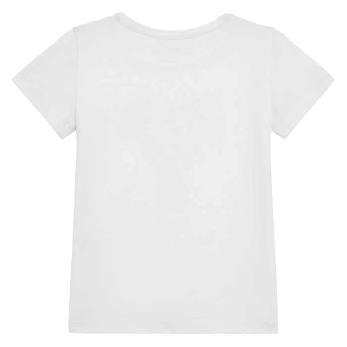 Παιδική  μπλούζα GUESS για κορίτσια Blossom άσπρο επώνυμο καλοκαιρινό βαμβακερό καθημερινό ετών online (3)