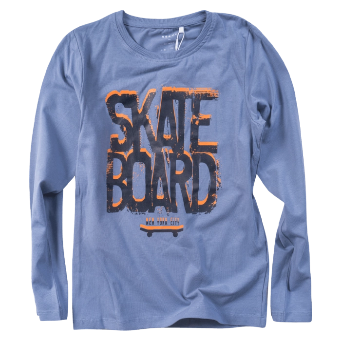 Παιδική μπλούζα Name it για αγόρια Skateboard μπλε καθημερινό οικονομικό σχολείο φθινοπωρινό ανοιξιάτικο ετών online (1)