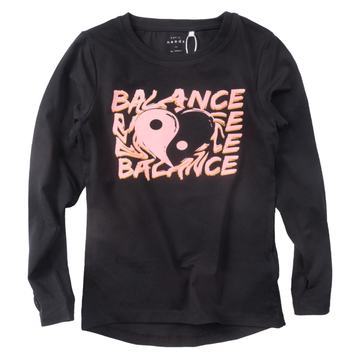 Παιδική μπλούζα Name it για κορίτσια Balance μαύρο ανοιξιάτικο φθινοπωρινό ετών καθημερινό σχολείο online (1)