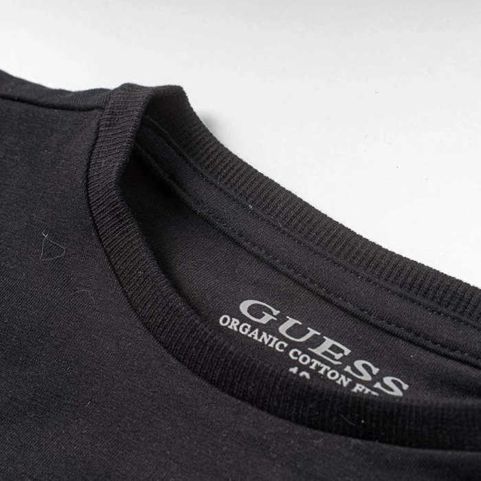 Παιδική μπλούζα Guess για κορίτσια Beverly hills μαύρο crop top ετών online (3)
