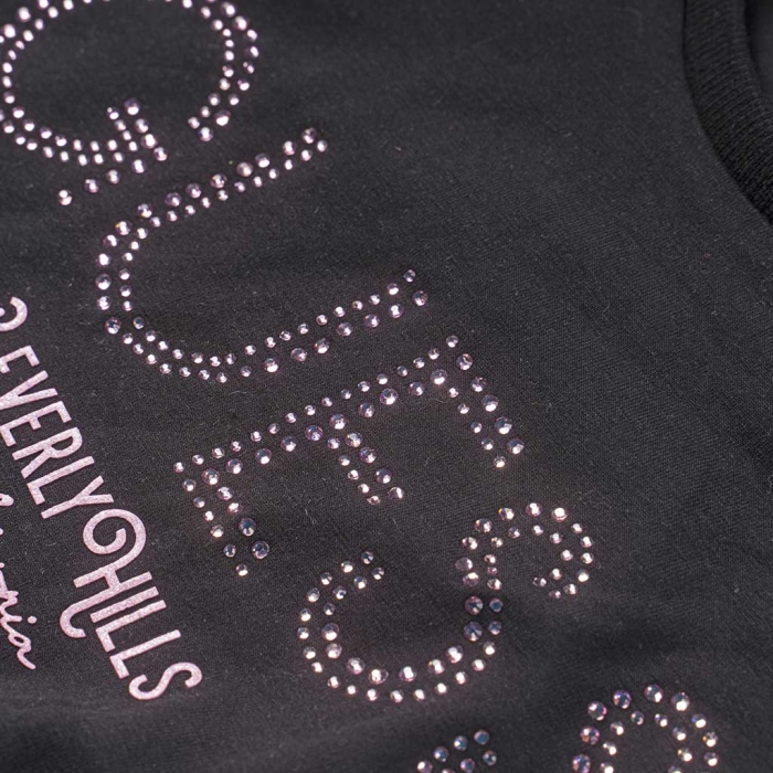 Παιδική μπλούζα Guess για κορίτσια Beverly hills μαύρο crop top ετών online (2)
