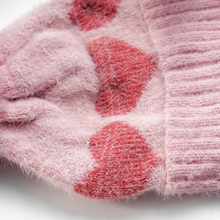 Βρεφικός σκούφος για κορίτσια Heart to heart ροζ ζεστό οικονομικό casual ετών online (14)