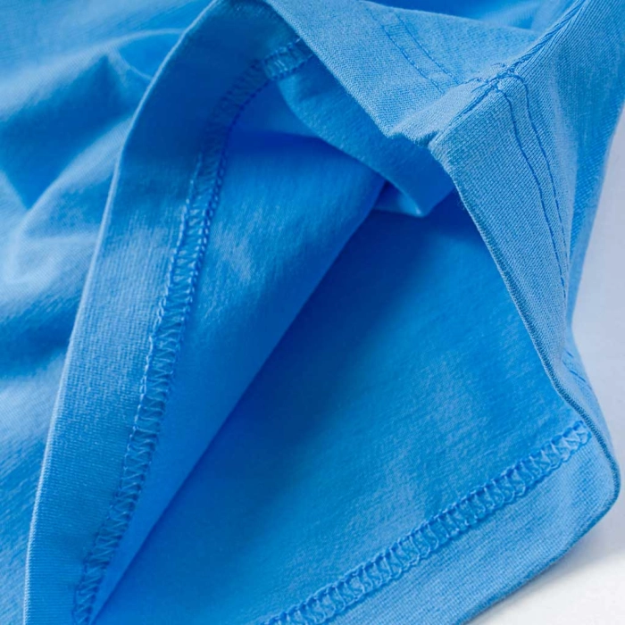 Παιδική μονόχρωμη μπλούζα Online  Angel γαλάζιο βαμβακερά μονόχρωμα για εκδηλώσεις online (2)