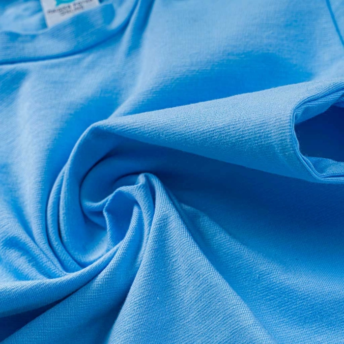 Παιδική μονόχρωμη μπλούζα Online  Angel γαλάζιο βαμβακερά μονόχρωμα για εκδηλώσεις online (3)