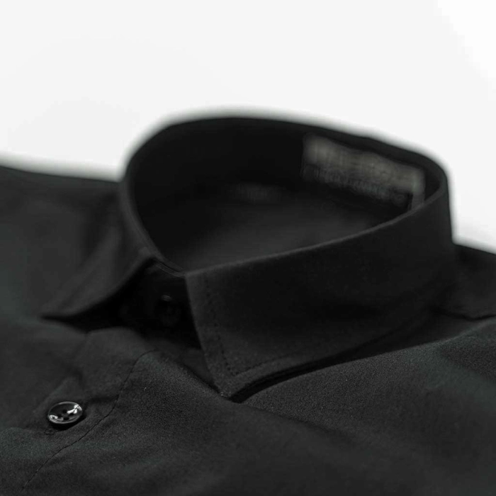 Παιδικό πουκάμισο για αγόρια LifeBoy μαύρο μονόχρωμα μαύρα πουκάμισα ετών online (5)