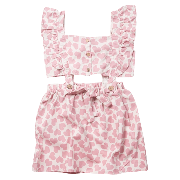 Παιδικό φόρεμα Εβίτα για κορίτσια  Heart ροζ κοριτσίστικα φόρεμα παιδικά online (1)