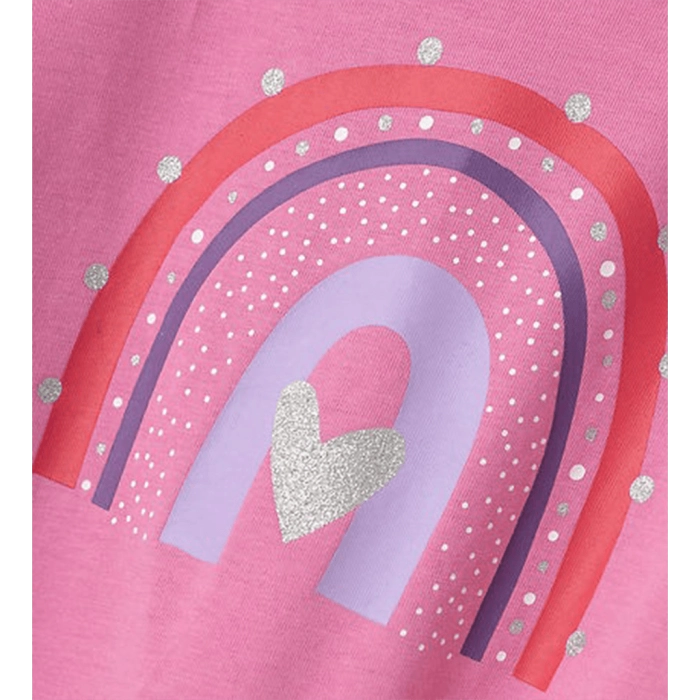 Παιδική μπλούζα Name it για κορίτσια Rainbow ροζ σχολείο καθημερινό ουράνιο τόξο μακό βαμβακερό ετών online (2)