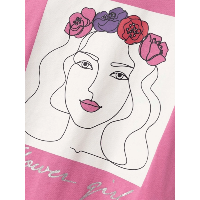 Παιδική μπλούζα Name it για κορίτσια Lady ροζ σχολείο καθημερινό μακό βαμβακερό ετών online (3)