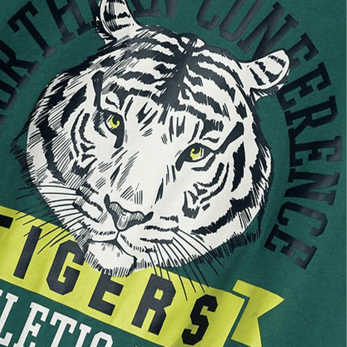 Παιδική μπλούζα Name it για αγόρια Tigers πράσινο σχολείο καθημερινό βαμβακερό μακό ετών online (1)