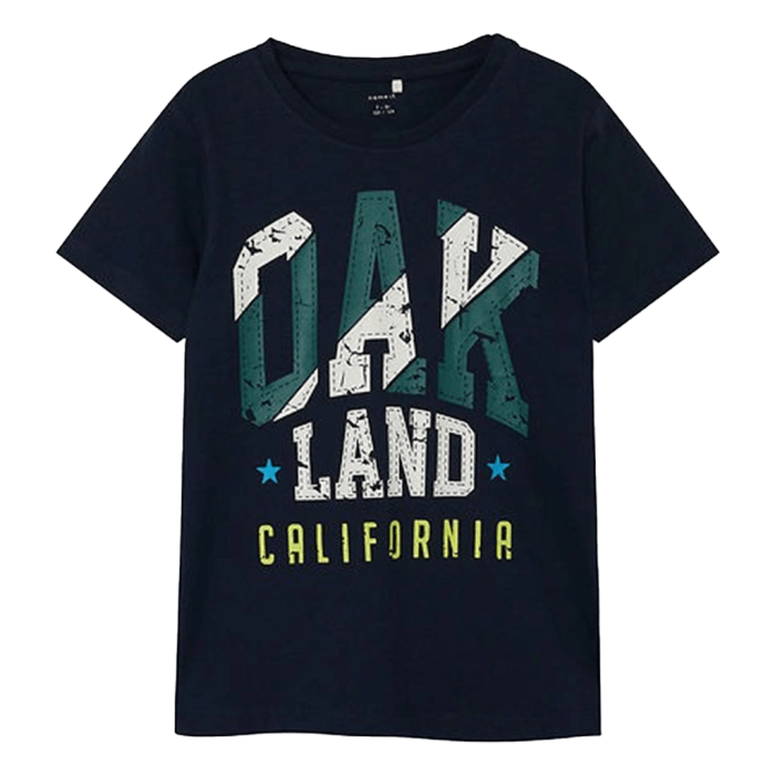 Παιδική μπλούζα Name it για αγόρια Oakland μπλε σχολείο καθημερινό βαμβακερό μακό ετών online (3)