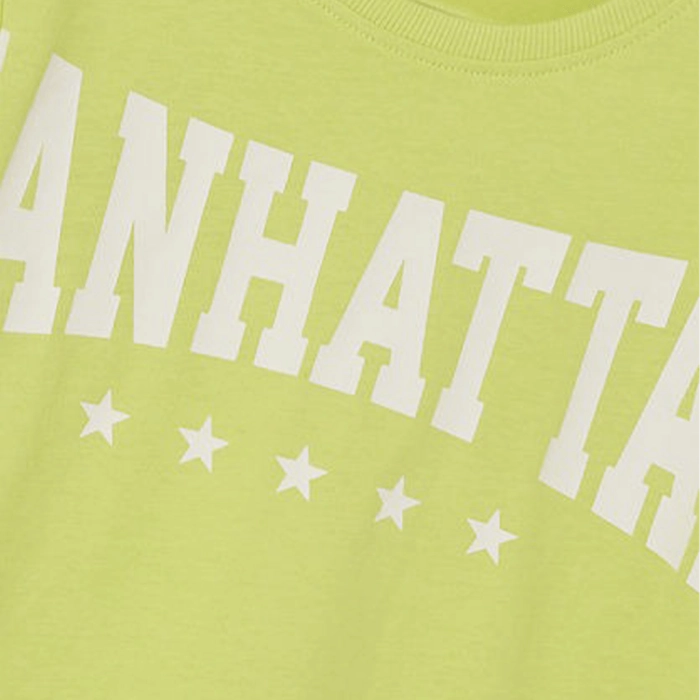 Παιδική μπλούζα Name it για αγόρια Manhattan λαχανί σχολείο καθημερινό βαμβακερό μακό ετών online (1)
