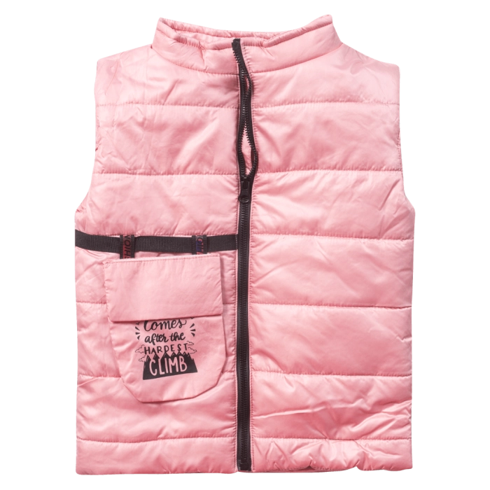 Παιδικό μπουφάν αμάνικο Εβίτα για κορίτσια Climb ροζ καθημερινά κοριτσίστικα ετων online (1)