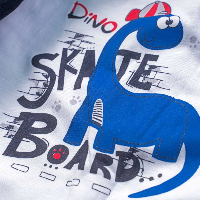 Βρεφικό  σετ Hashtag για αγόρια Skate dino μπλε με μπουφανάκι με παντελονάκι αγορίστικα online (3)