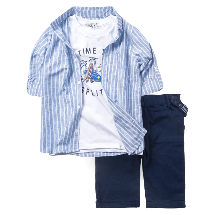 Παιδικό σετ με πουκάμισοHashtag για αγόρια Cancoon μπλε βόλτα τιράντες καλοκαιρινό μακό βόλτα ετών casual online (1)
