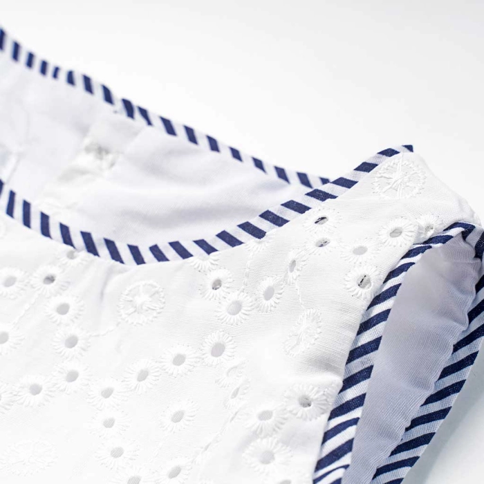 Βρεφικό φόρεμα Εβίτα για κορίτσια Alice άσπρο ριγέ δαντέλα ετών casual online (4)